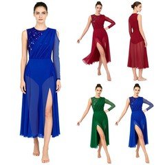 Women Dancewear Costume Dress Modern Jumpsuit Contemporary Dance Training Legs