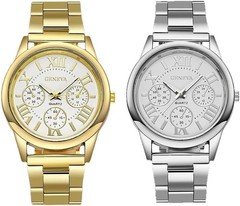 Women Girls Wholesale 2 Pack Watch Set Roman Numerals Dial