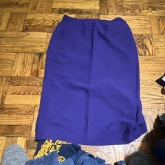 Women’s Purple Solid Straight Pencil Skirt Knee Length, Regular Size 14