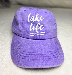 Women’s Purple/White Lake Life Adjustable Cotton Canvas Baseball Cap