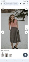 Womens Shelby Skirt Charcoal, Pleated with pockets! Midi length.