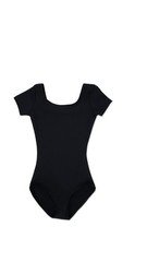 Women's Team Basic Short Sleeve Leotard,Black,Medium