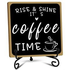 Wooden Coffee Bar Sign Decor, 4 x 4 inches, 1pcs