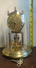  Working Mini Kundo Anniversary Clock  Glass Dome Key Keeps Good Time Nice!