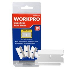 WORKPRO 50-Pack Single Razor Edge Blades, Industrial Scraper Blades,...