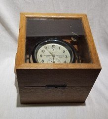 World War 2 Period German Wempe Hamburg Marine Chronometer, Works.