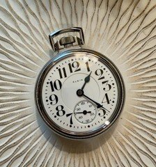 WOW 1922 Elgin 16S 19J BW Raymond Grade 455 Mainliner Railroad Pocket Watch!