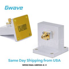 WR-90 to SMA Female RA Waveguide to Coax Adapters, UBR100 Flange, 8.2 - 12.4GHz