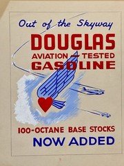 WWII Douglas Aviation Gasoline Ad Proof Dash Card Landis Collection Original Art