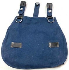 WWII GERMAN LUFTWAFFE M31 BREAD BAG BREADBAG- BLUE W/BLACK LEATHER