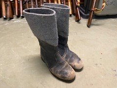 WWII GERMAN WINTER FELT BOOTS-SIZE 10, POST WAR MADE