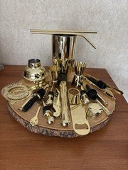 X-cosrack GOLD COLOR Bar Set 18-Piece Stainless Steel Cocktail Shaker Bar Tools
