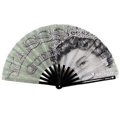 YASSS Queen Mother Large Bamboo Folding Clack Hand Fan for Raves Festivals LGBT