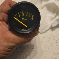 yellow Porsche 944 Oil Pressure Gauge
