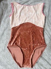Yumiko Sofiane-Duo Leotard, Size XL, CV-Amaretto, CV-Misty Rose