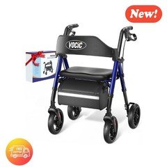 Z21 Rollator Walker, 350lb Support, 8" Wheels, Foldable, Dual Height, 2026