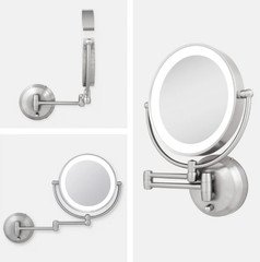 ZADRO Lighted Wall Mounted Makeup Mirror with Magnification & Extendable Arm