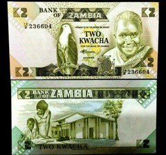 Zambia 2 Kwacha Banknote World Paper Money UNC Currency Bill Note