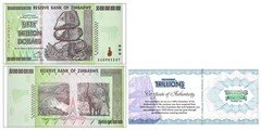Zimbabwe 50 TRILLION DOLLAR BILL AA/2008 uncirculated 100% COA genuine 1 bill