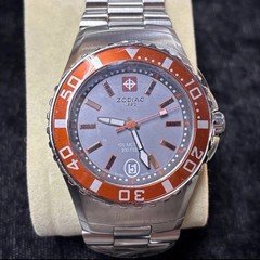 Zodiac Sea Ghost Men's Watch, Z02404 - Orange Bezel, Gray Dial, 43mm Case, Steel